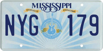 MS license plate NYG179