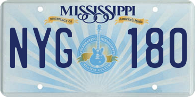 MS license plate NYG180