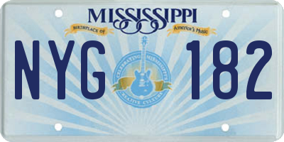 MS license plate NYG182