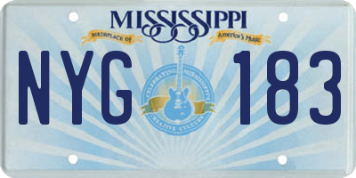 MS license plate NYG183