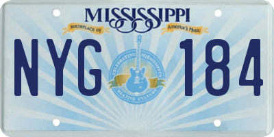 MS license plate NYG184