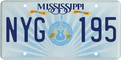 MS license plate NYG195