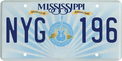 MS license plate NYG196