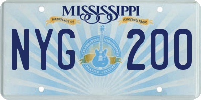 MS license plate NYG200