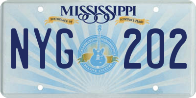 MS license plate NYG202