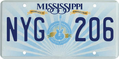MS license plate NYG206