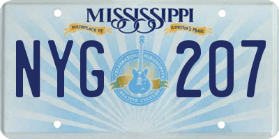 MS license plate NYG207