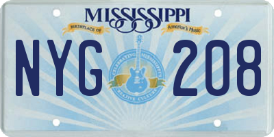 MS license plate NYG208