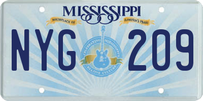 MS license plate NYG209