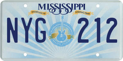 MS license plate NYG212