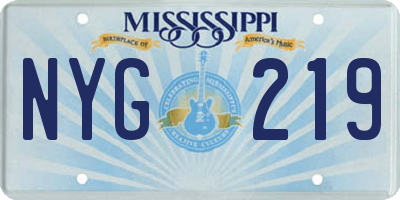 MS license plate NYG219
