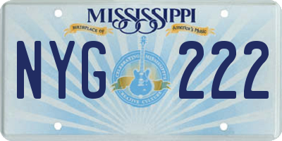 MS license plate NYG222