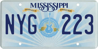 MS license plate NYG223