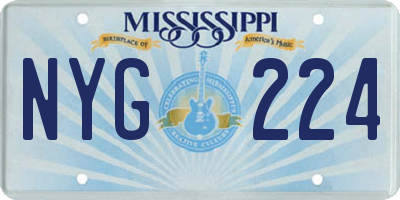 MS license plate NYG224