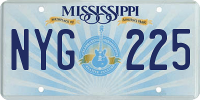 MS license plate NYG225