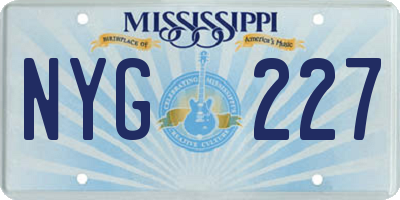 MS license plate NYG227