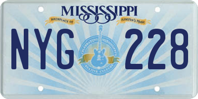 MS license plate NYG228