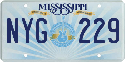 MS license plate NYG229