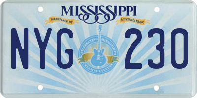 MS license plate NYG230