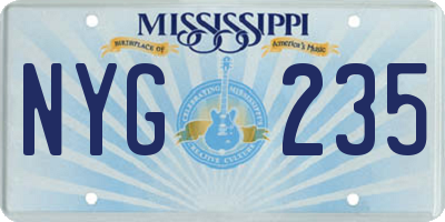 MS license plate NYG235