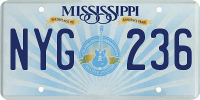 MS license plate NYG236