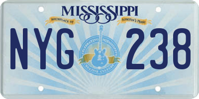 MS license plate NYG238