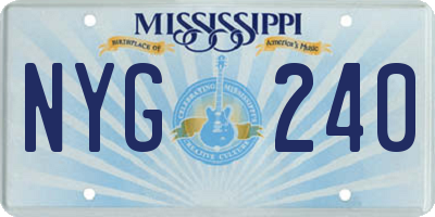 MS license plate NYG240