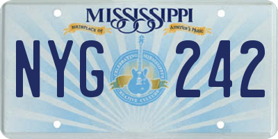MS license plate NYG242