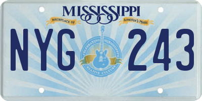 MS license plate NYG243