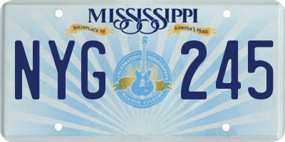 MS license plate NYG245