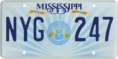 MS license plate NYG247