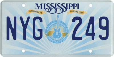 MS license plate NYG249