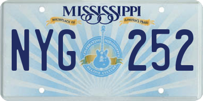 MS license plate NYG252