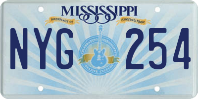 MS license plate NYG254