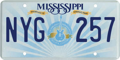 MS license plate NYG257