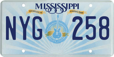 MS license plate NYG258