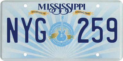 MS license plate NYG259