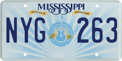 MS license plate NYG263