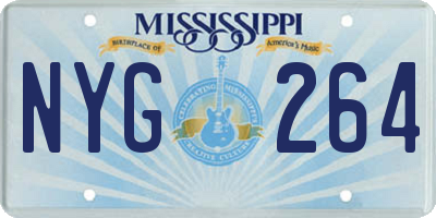 MS license plate NYG264