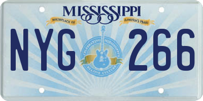 MS license plate NYG266