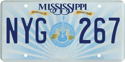 MS license plate NYG267