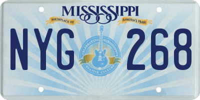 MS license plate NYG268