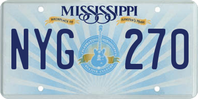 MS license plate NYG270