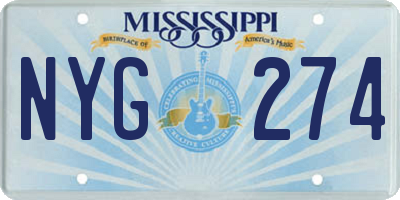 MS license plate NYG274