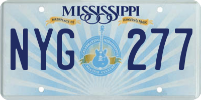MS license plate NYG277
