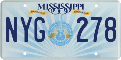 MS license plate NYG278