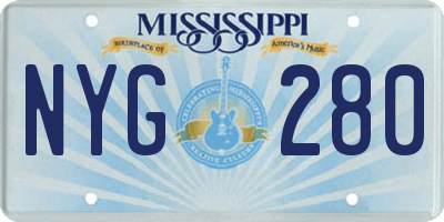 MS license plate NYG280