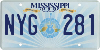 MS license plate NYG281