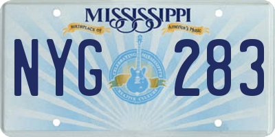 MS license plate NYG283