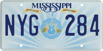 MS license plate NYG284